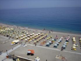 Ostrov Rhodos a pláž u hotelu Alga