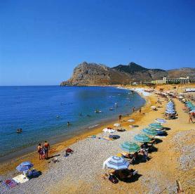 Hotelová pláž Niriides Beach, Kolymbia