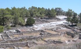 Ostrov Rhodos s vykopávkami Kamiros