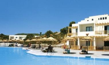 Pohled na hotel LTI Miraluna Village, Rhodos