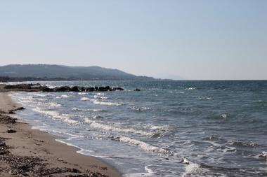 Pohled na pláž Fanes na ostrově Rhodos