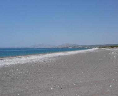 Ostrov Rhodos a pláž u vesničky Gennadi